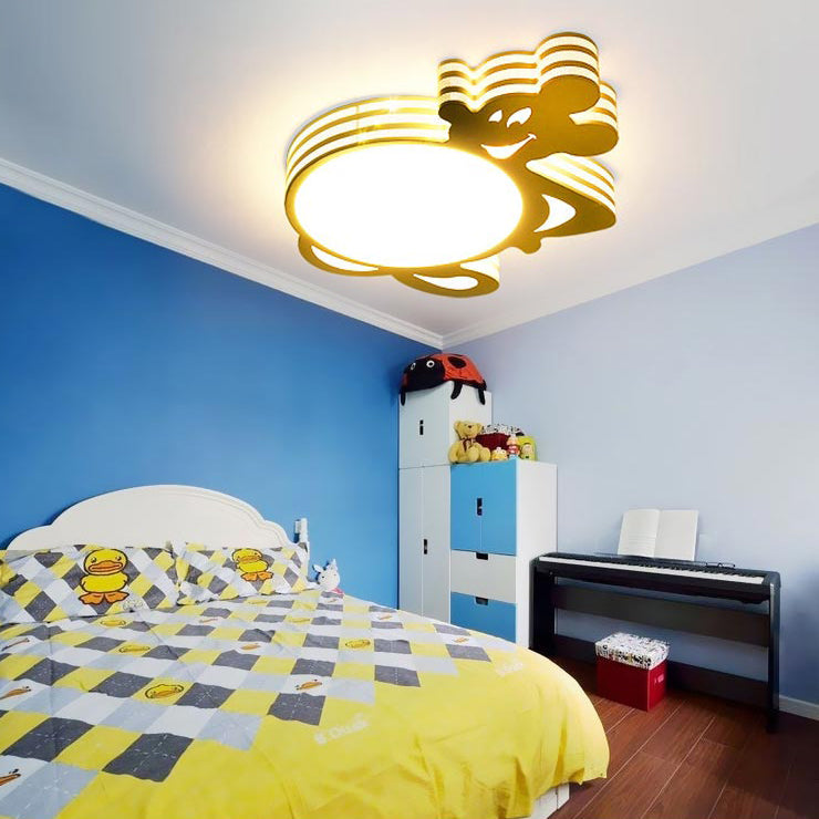 Kid's White Star Acrylic Flush Mount Ceiling Light Fixture