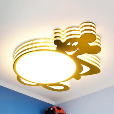 Kid's White Star Acrylic Flush Mount Ceiling Light Fixture