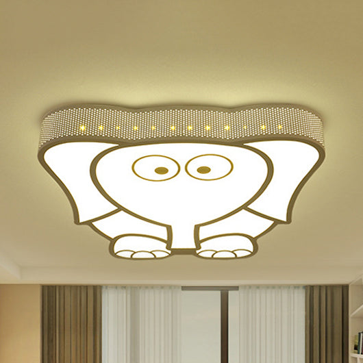 Cartoon Acrylic Ceiling Light for Kindergarten with White Flush Mount Fixture