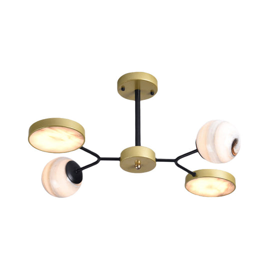 Nordic Gold Sphere Chandelier - Moon Glass Led Pendant Light (4/6/8 Lights) Elegant Ceiling