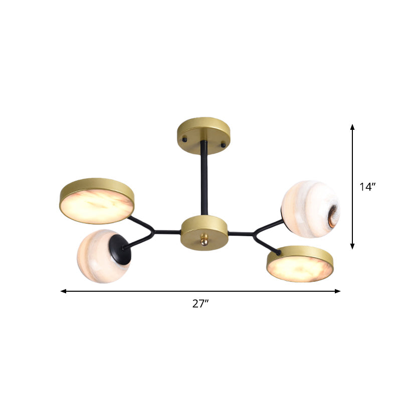 Nordic Gold Sphere Chandelier - Moon Glass Led Pendant Light (4/6/8 Lights) Elegant Ceiling