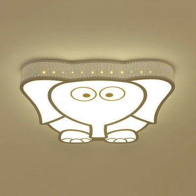 Cartoon Acrylic Ceiling Light for Kindergarten with White Flush Mount Fixture