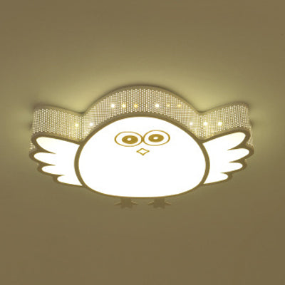 Cartoon Acrylic Ceiling Light for Kindergarten with White Flush Mount Fixture