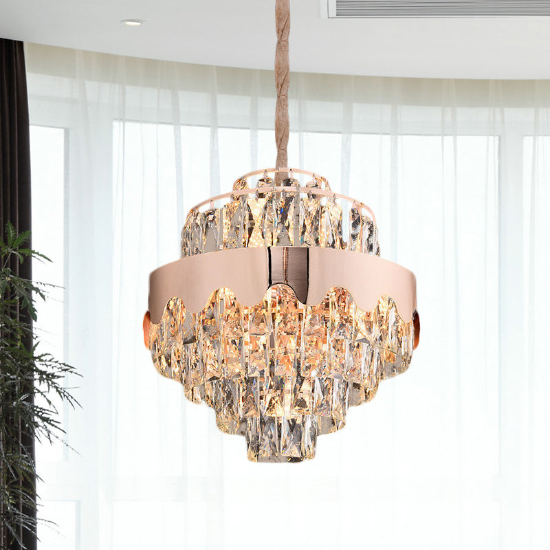 Modern Gold Crystal Tiered Chandelier - 7/12 Lights Dining Room Pendant 7 /