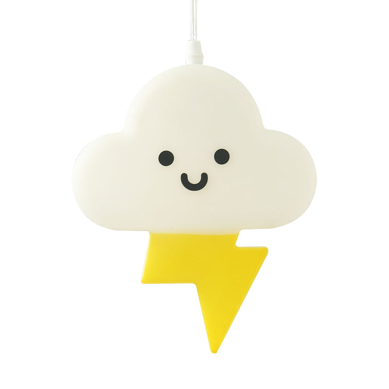 White-Yellow Nordic Cloud Led Pendant Lamp For Kids Bedroom