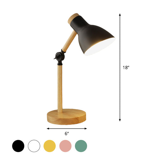 Modernist Domed Metal Desk Light - Rotatable Reading Lamp For Study Room In White/Pink/Yellow And