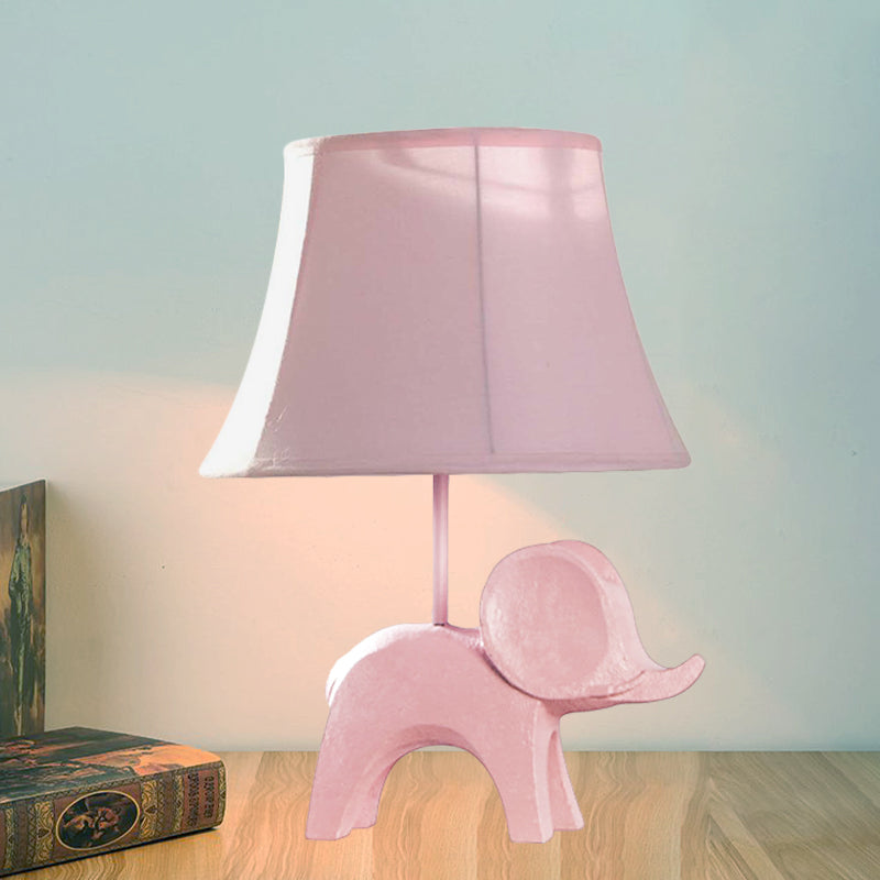 Colorful Cartoon Animal Table Lamp With Fabric Shade - Pink Elephant Peacock Blue Or Yellow