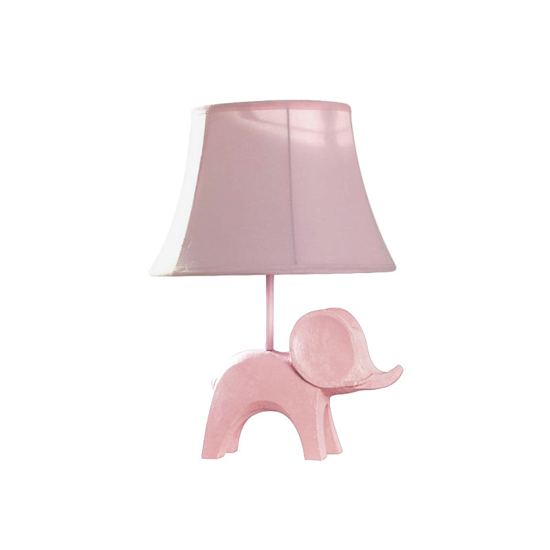 Colorful Cartoon Animal Table Lamp With Fabric Shade - Pink Elephant Peacock Blue Or Yellow