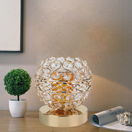 Grace - Golden Crystal Globe Night Light with Aromatherapy Plate