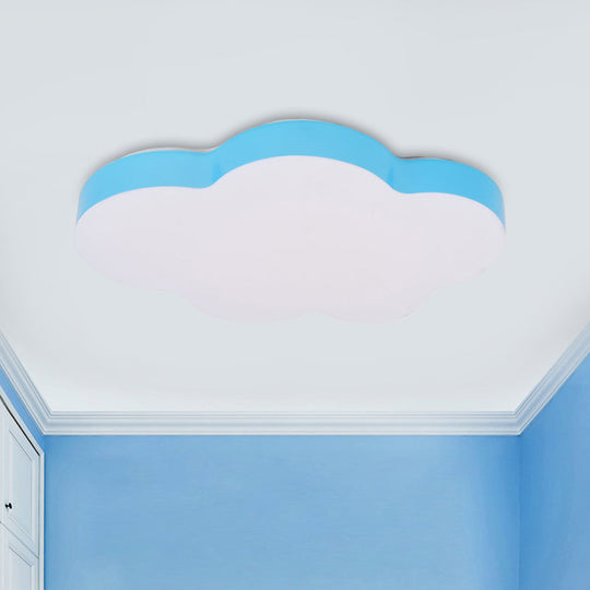 Kids Room Cartoon LED Cloud Ceiling Light in Acrylic, Flushmount Design, White/Red/Yellow