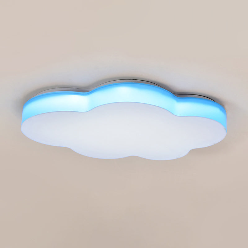 Kids Room Cartoon Led Cloud Ceiling Light In Acrylic Flushmount Design White/Red/Yellow