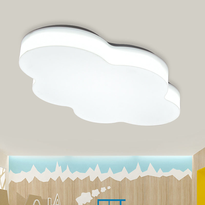 Kids Room Cartoon LED Cloud Ceiling Light in Acrylic, Flushmount Design, White/Red/Yellow