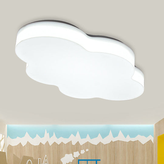 Kids Room Cartoon Led Cloud Ceiling Light In Acrylic Flushmount Design White/Red/Yellow White