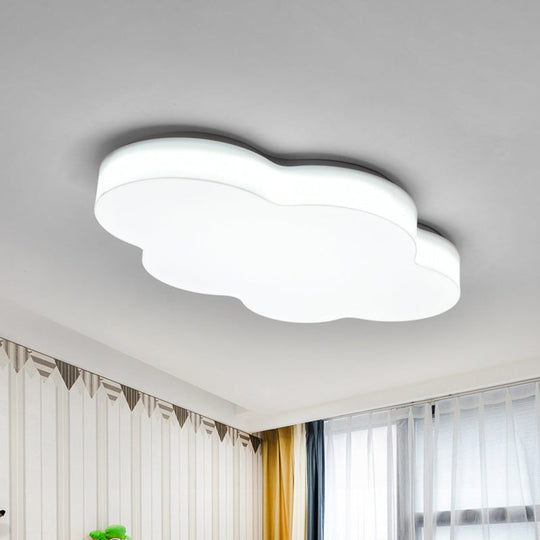 Kids Room Cartoon LED Cloud Ceiling Light in Acrylic, Flushmount Design, White/Red/Yellow