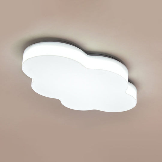 Kids Room Cartoon LED Cloud Ceiling Light in Acrylic, Flushmount Design, White/Red/Yellow