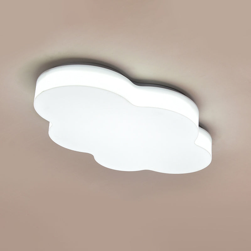 Kids Room Cartoon Led Cloud Ceiling Light In Acrylic Flushmount Design White/Red/Yellow