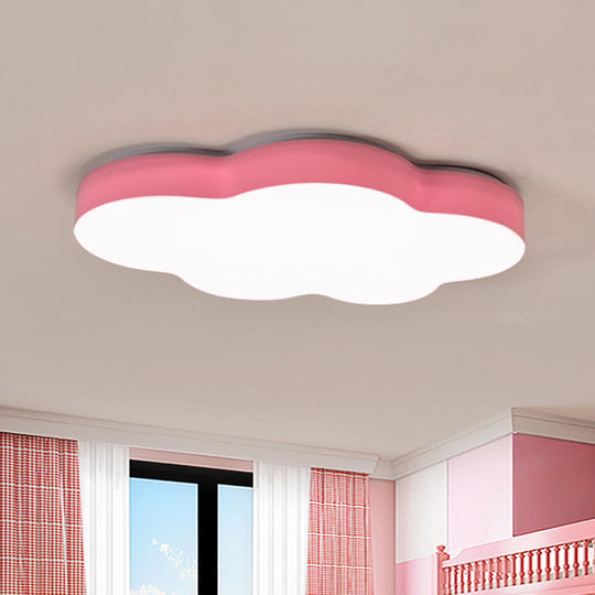 Kids Room Cartoon LED Cloud Ceiling Light in Acrylic, Flushmount Design, White/Red/Yellow