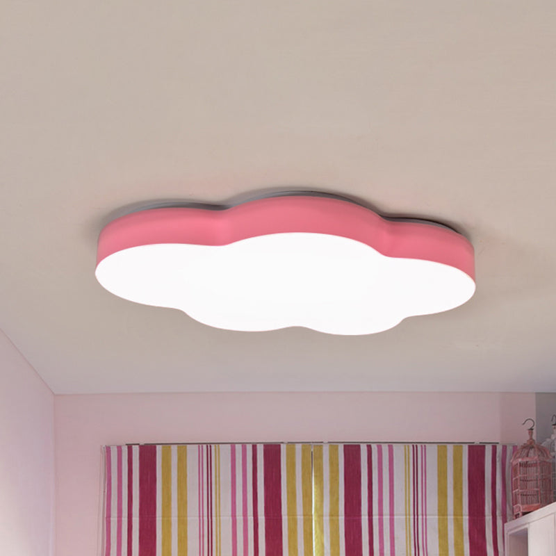 Kids Room Cartoon LED Cloud Ceiling Light in Acrylic, Flushmount Design, White/Red/Yellow