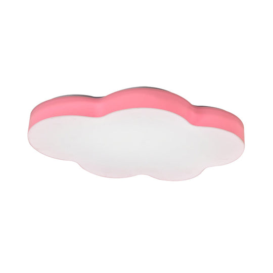 Kids Room Cartoon LED Cloud Ceiling Light in Acrylic, Flushmount Design, White/Red/Yellow