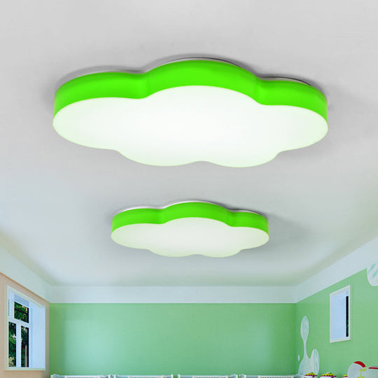 Kids Room Cartoon LED Cloud Ceiling Light in Acrylic, Flushmount Design, White/Red/Yellow