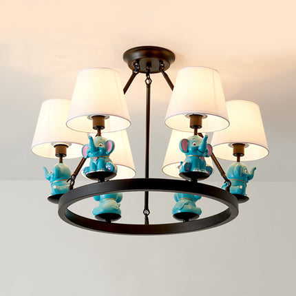 Modern Elephant Hanging Chandelier With 6 Lights - Ideal For Contemporary Living Rooms