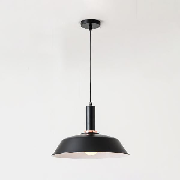 Modernist Style Metallic Barn Suspended Light: Light & Dark Green 1 Living Room Hanging Lamp