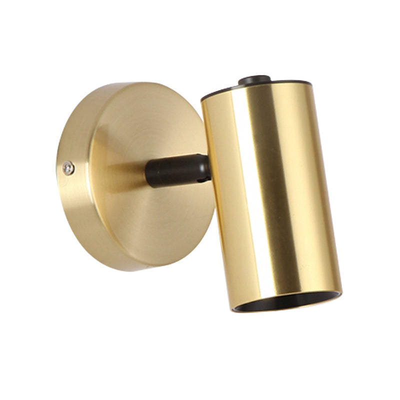 Black/Gold Metallic Tube Wall Sconce With Led Light For Bedside