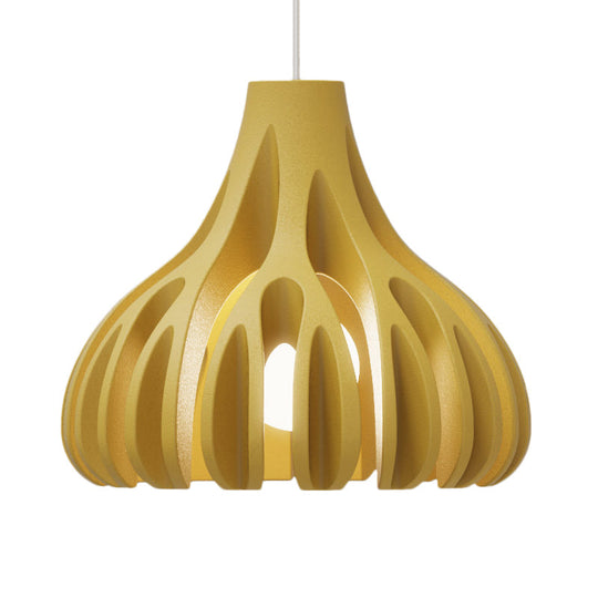 Coral-Shape Pendant Lighting: Macaron Resin Dining Room Lamp (1 Light) In White Black And Yellow