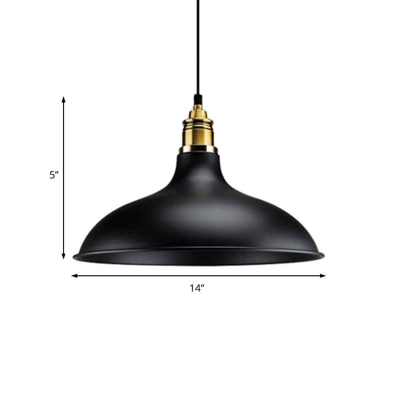 Loft Style Hanging Lamp With Adjustable Cord And Bowl Shade - Black