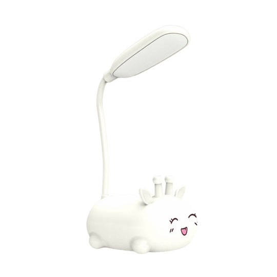 Zoey - Sika Cartoon Sika Deer Desk Lamp Plastic Kid Room LED Night Light with Flexible Arm in White/Pink/Blue