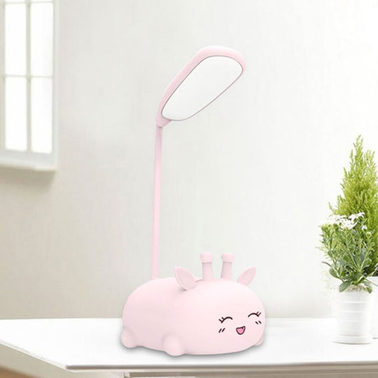 Zoey - Sika Cartoon Sika Deer Desk Lamp Plastic Kid Room LED Night Light with Flexible Arm in White/Pink/Blue