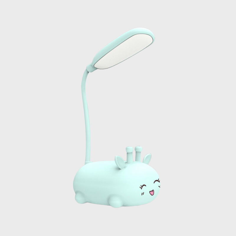 Zoey - Sika Cartoon Sika Deer Desk Lamp Plastic Kid Room LED Night Light with Flexible Arm in White/Pink/Blue