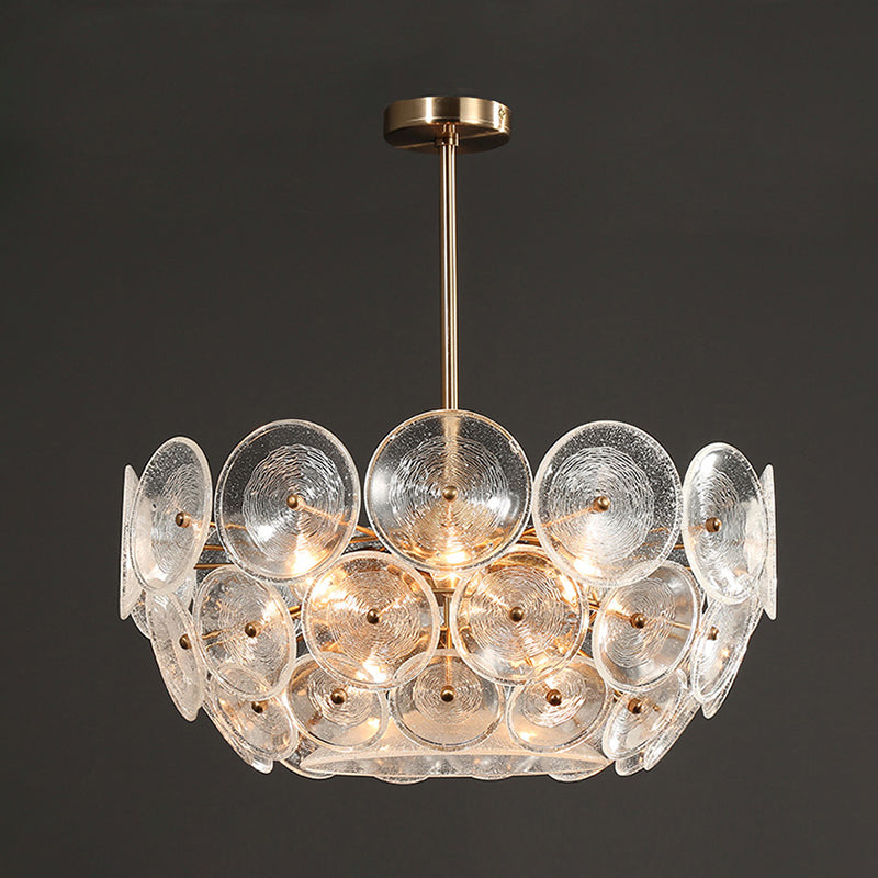 Modern 4-Light Gold Glass Bowl Chandelier - Elegant Ceiling Hanging Light For Dining Room