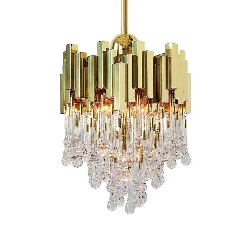 Contemporary Crystal Orb Chandelier with 4 Lights in Gold - Ceiling Suspension Lamp