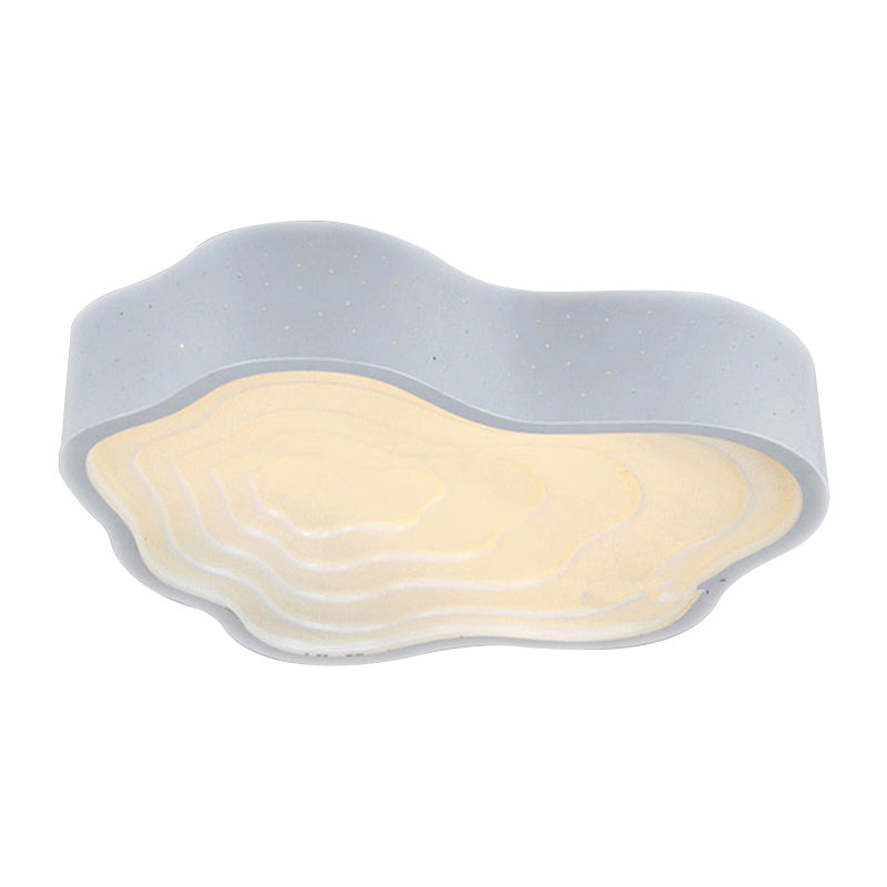 Modern Led Metal Ceiling Mounted Fixture With Cloud Shape In Warm/White Light For Bedroom