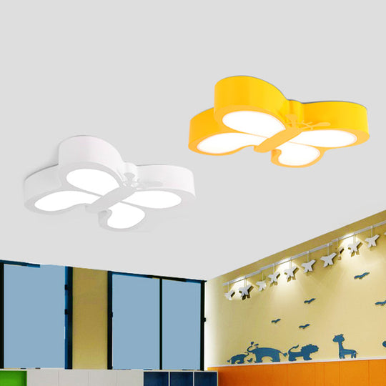 White/Yellow Butterfly LED Ceiling Flush Mount for Kindergarten