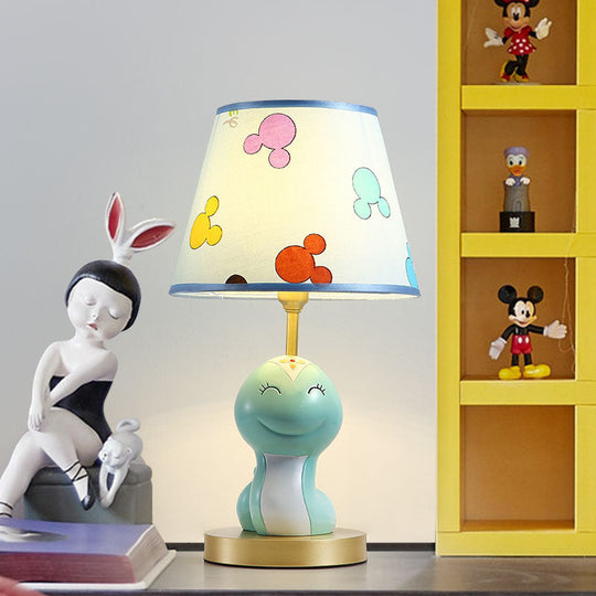 Cute Cartoon Snake Resin Night Lamp - Blue Table Light For Kids Bedside