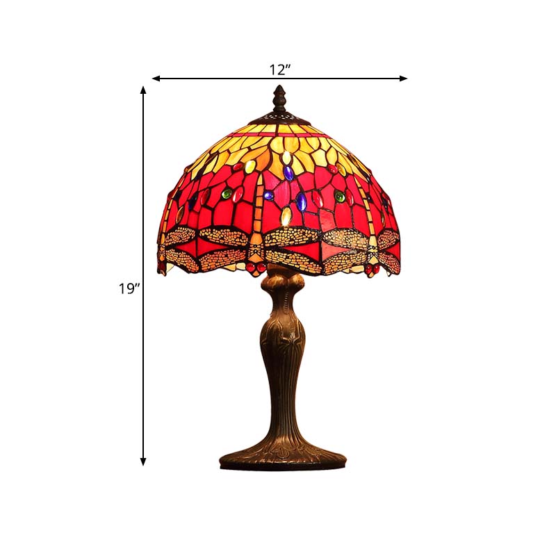 Mila - Dragonfly Table Lighting Stained Glass Tiffany Style Lamp