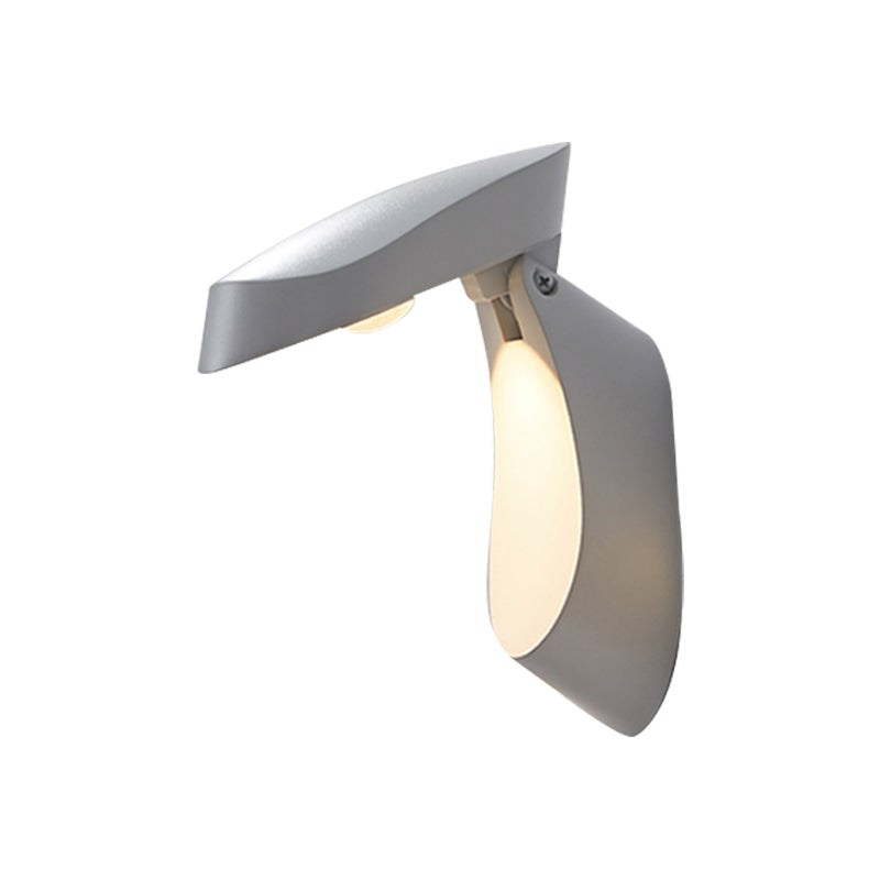 Rotatable Oval Wall Sconce - Modern Metal Led Bedside Light In White/Black/Gold Finish