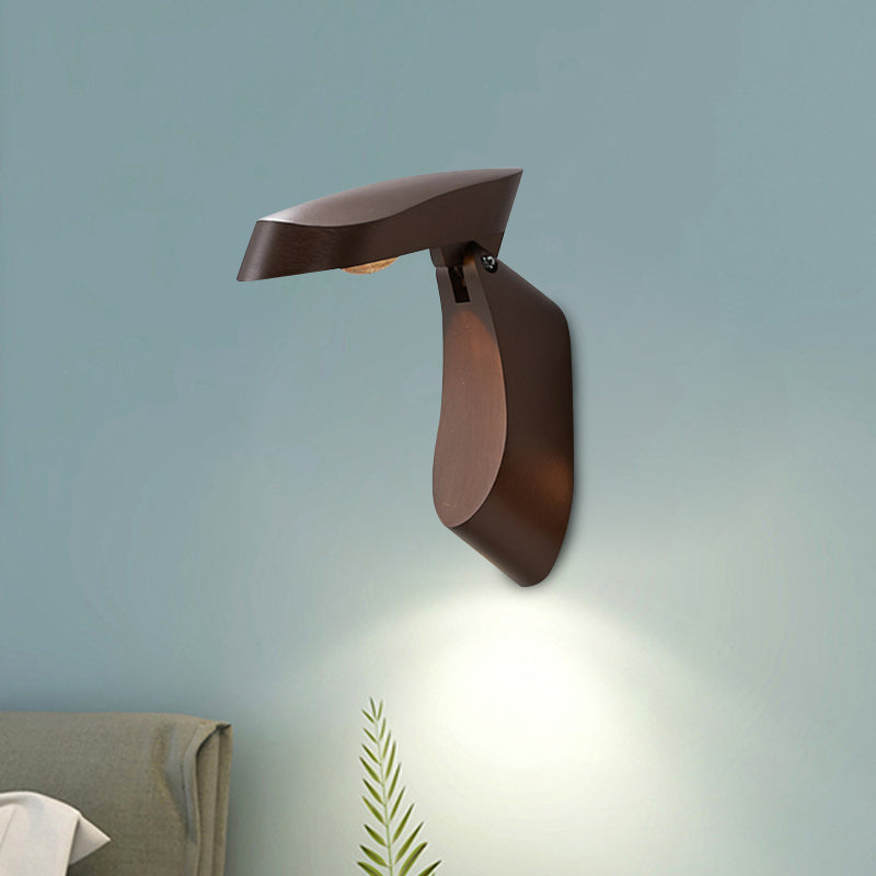 Rotatable Oval Wall Sconce - Modern Metal Led Bedside Light In White/Black/Gold Finish Coffee