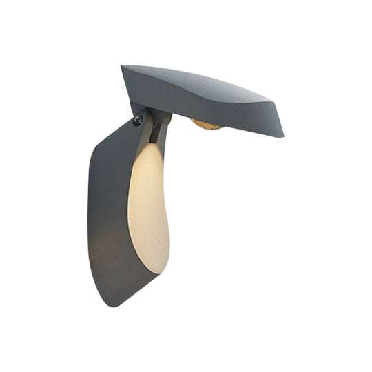 Rotatable Oval Wall Sconce - Modern Metal Led Bedside Light In White/Black/Gold Finish