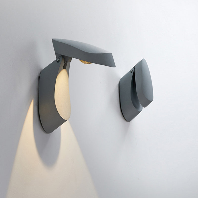 Rotatable Oval Wall Sconce - Modern Metal Led Bedside Light In White/Black/Gold Finish