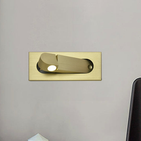 Modern Rectangle Wall Light Sconce With Embedded Aluminum Design - Rotatable Led Bedroom Lamp In