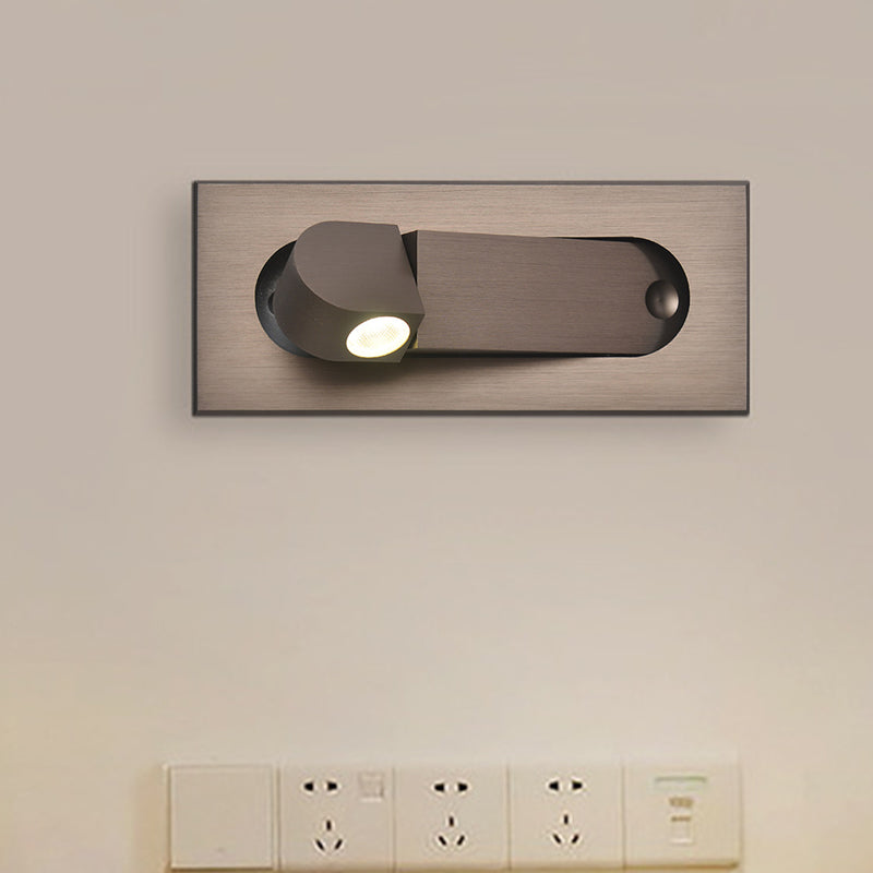 Modern Rectangle Wall Light Sconce With Embedded Aluminum Design - Rotatable Led Bedroom Lamp In