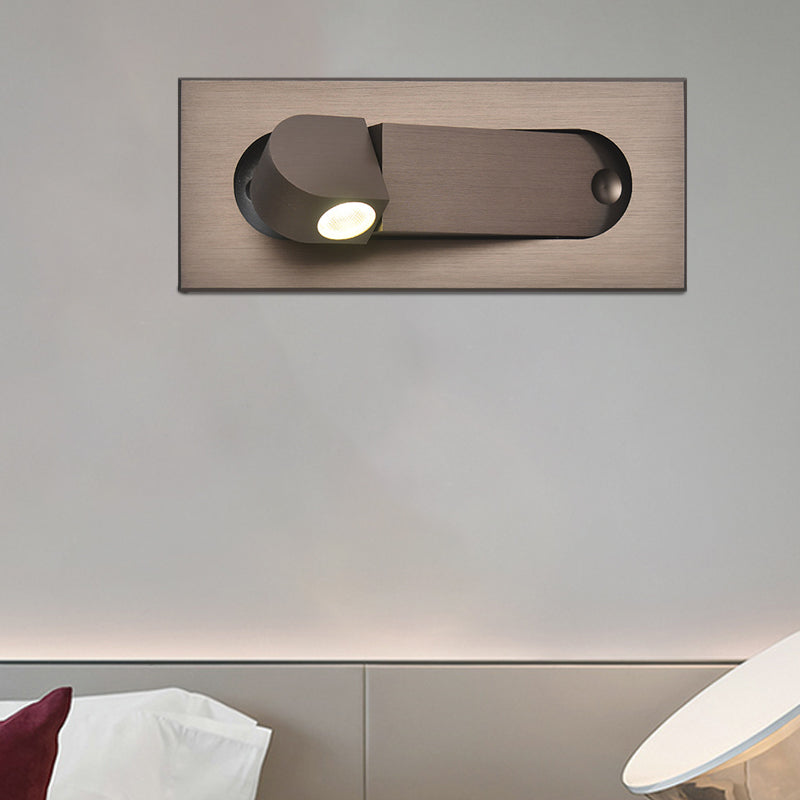 Modern Rectangle Wall Light Sconce With Embedded Aluminum Design - Rotatable Led Bedroom Lamp In