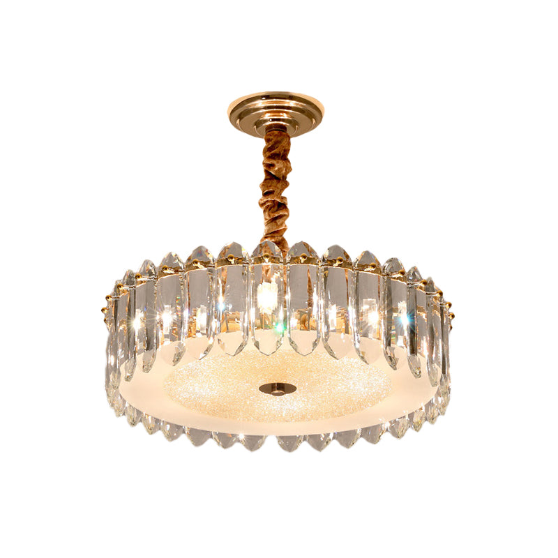 Modern 6-Light Clear Crystal Chandelier For Bedroom - Hanging Lamp Fixture