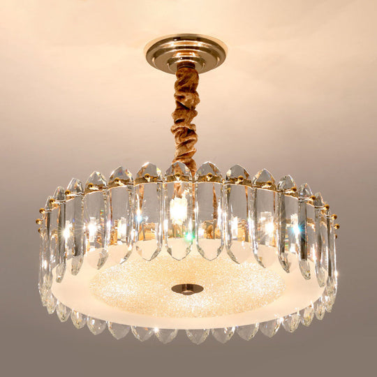 Modern 6-Light Clear Crystal Chandelier For Bedroom - Hanging Lamp Fixture