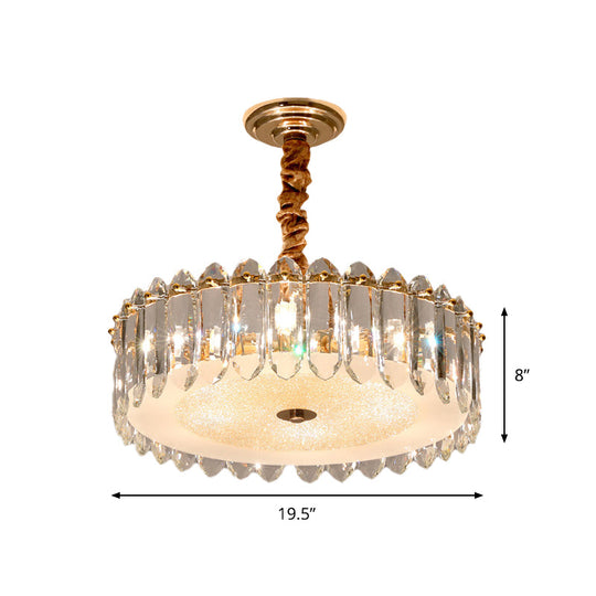 Modern 6-Light Clear Crystal Chandelier For Bedroom - Hanging Lamp Fixture