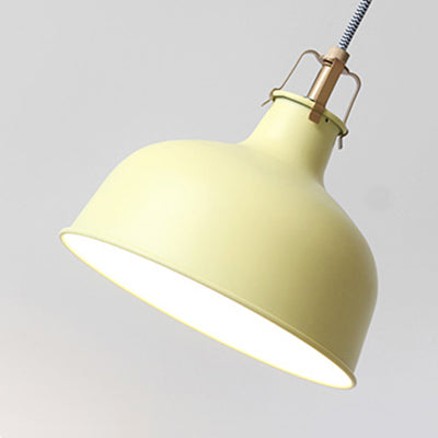 Industrial Style Metal Pendant Lighting With Adjustable Cord - Grey/Pink 8.5/13 W Domed 1 Light For