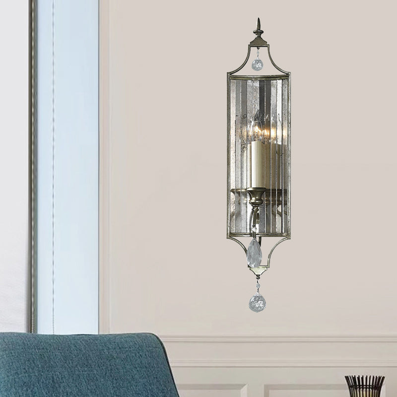 Faceted Crystal Silver Wall Sconce Candelabra For Living Rooms 1/3-Head Fixture 1 /